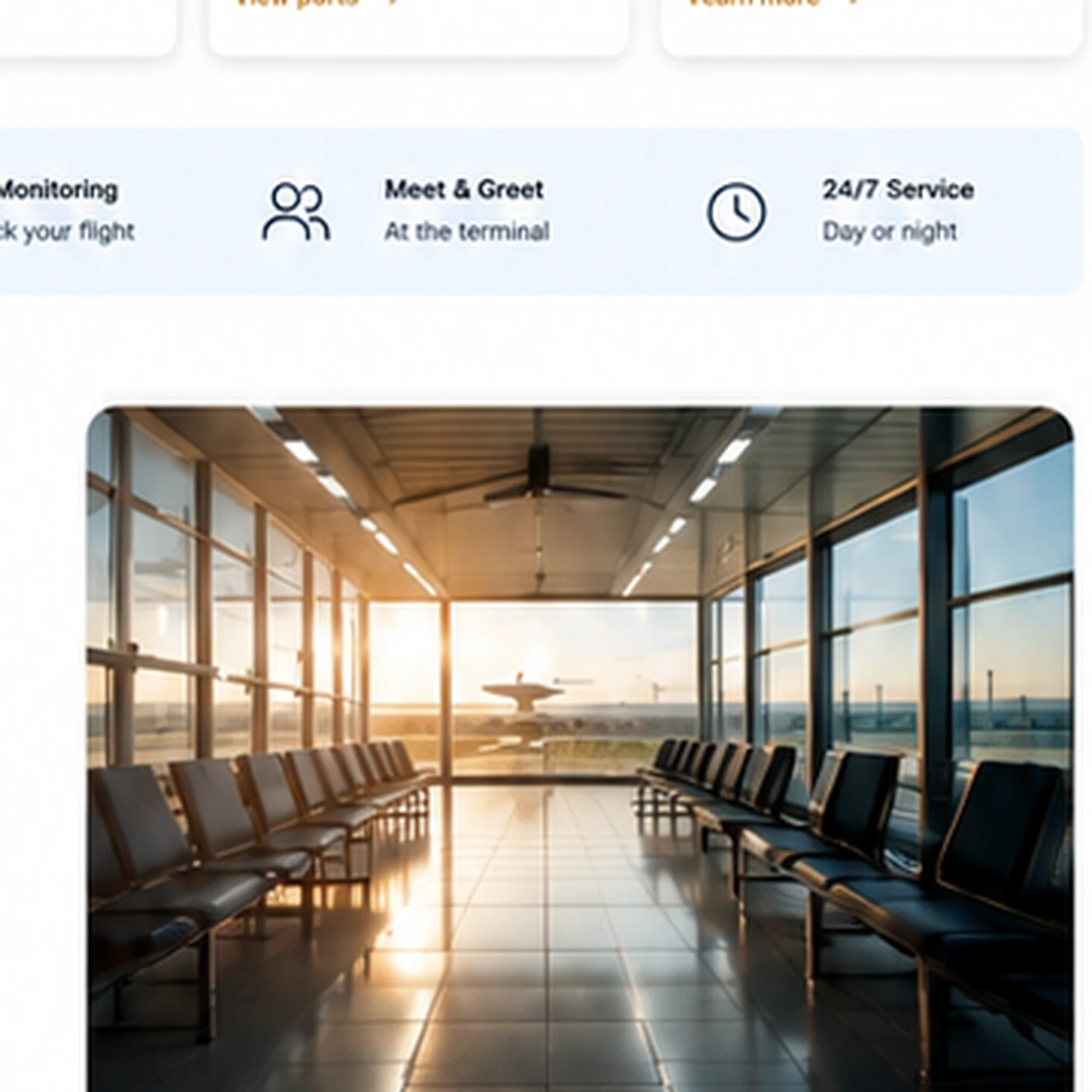 Modern airport terminal waiting area